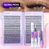 DIY Eyelash Extension Kit, DIY Lash Set, DIY False Eyelashes, Soft Natural Look, Mixed Individual Lashes, Advanced Lash Fibers, 8-18 mm D Curl for Festivals and Parties, Ideal Gift #GLOBAL PICKS
