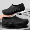 Men's Lightweight Cushioned Clogs - Summer-Autumn Breathable Cloth Work Footwear, Waterproof Non-Slip EVA Thick Sole Soft Soled Mules, Bacteriostatic Dry Kitchen Workwear Rain Shoes