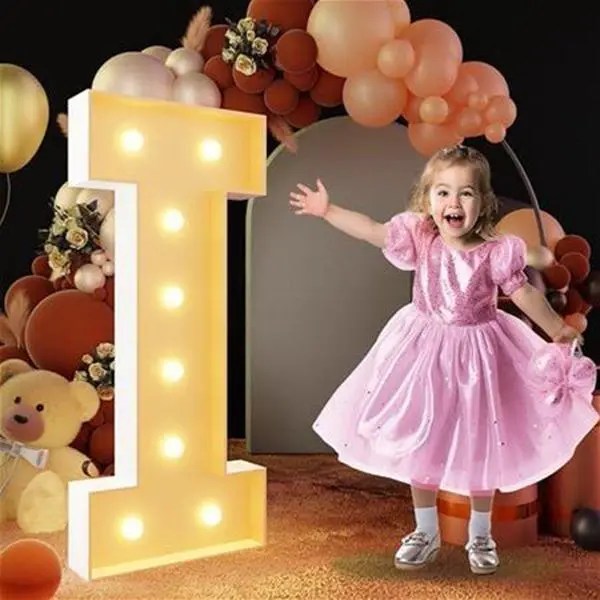 PINK 3FT PINK Marquee Light Up Letters, Letters with Light for Baby Shower Graduation Party Decor