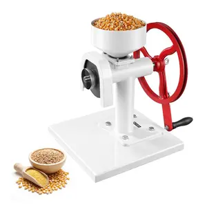VEVOR Manual Grain Mill with Flywheel, Hand-Crank Corn Grinder, Heavy-Duty Carbon Steel Wheat Grinding Mill with Adjustable Fineness 0.53 Gallon Hopper for Grains Spices Coffee Beans Nuts