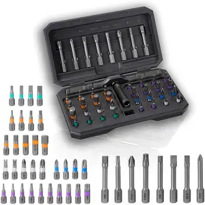 40-Piece Screwdriver Set with Magnet: Boasts Telescopic Anti-Slip Grip & Rotary Ratchet Mechanism, Suitable for Home Maintenance and DIY Enthusiasts