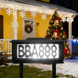 Large simulated 3D flame fireplace wall light; solar-powered doorbell light powered by batteries or USB; no wiring required for wall-mounted house numbers that automatically turn on at night; highly visible address sign suitable for homes, mailboxes, fact