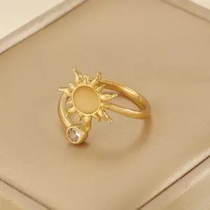 Rapunzel Sun Cat's Eye Ring + Sun Moon Necklace | Adjustable | Women Girls Jewelry Gift