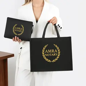 Custom Name Notary Bag Set – Personalized Luxury Tote + Organizer Pouch