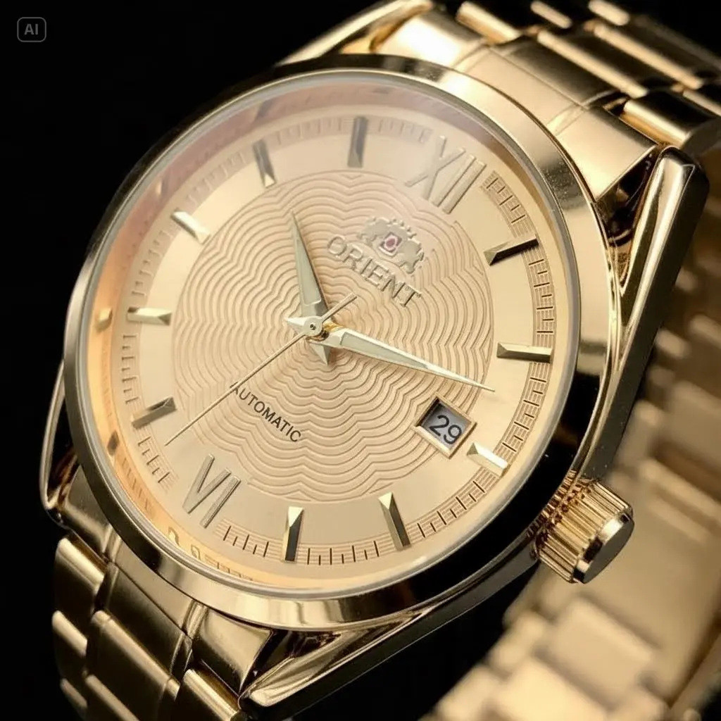 Orient 3 Star Crystal Men’s Automatic Watch, Luminous Numeral Markers, Date Window, Water Resistant, Stainless Steel Bracelet, Multi Dial & Case Color Options, Classic Business Casual Dress Wristwatch,