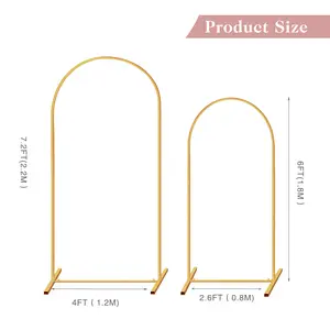 Wedding Arch Backdrop Stand 7.2FT, 6FT Gold Metal Arch Stand Set of 2 for Birthday Party Wedding Ceremony Baby Shower Graduation Decoration
