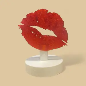 Kiss Turntable Spinner.  Spinning Lips for Record Players or Decoration!