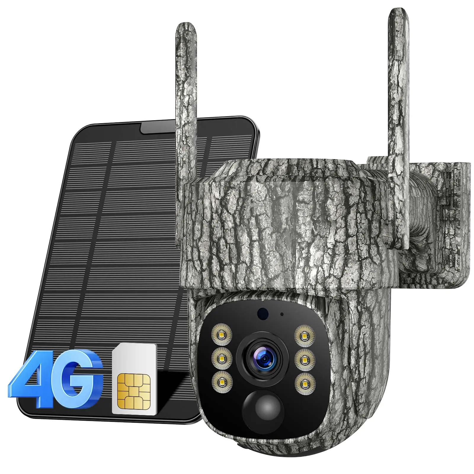 VOOPEAK Cellular Trail Camera with 2.5K Live Feed, Auto Tracking Solar Power Game Camera with Night Vision, Motion Activated, 360° View, SIM Card Included Hunting Cameras for Outdoor