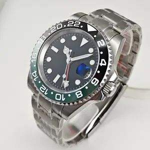 40MM GMT Series Men's Automatic Mechanical Watch, Luxury Business Wristwatch