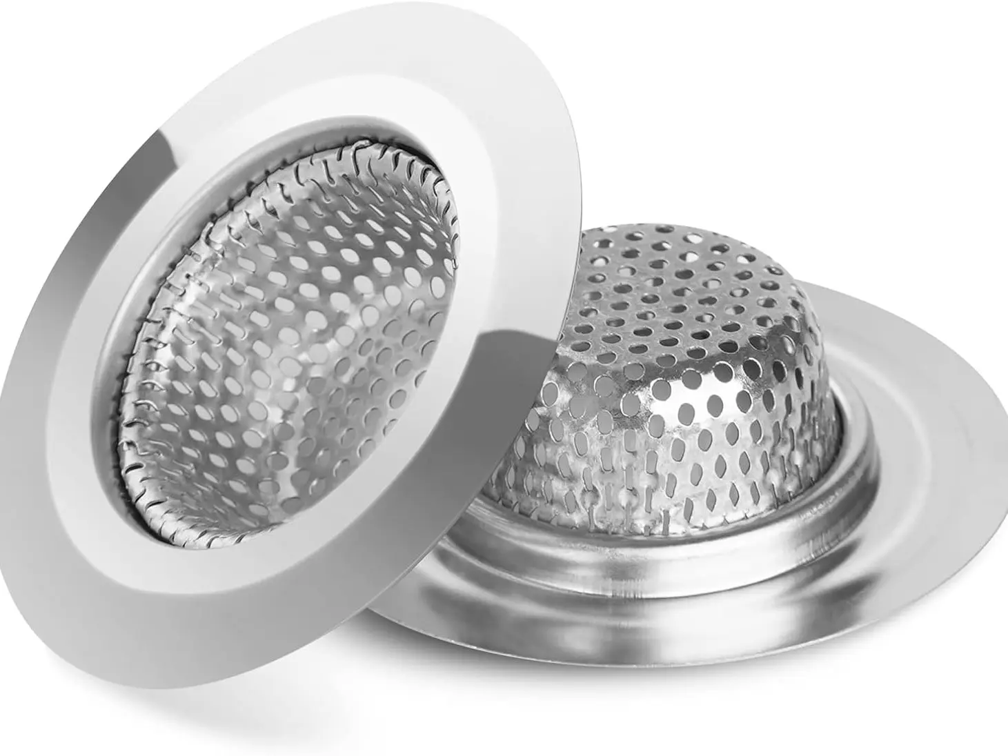 New Deal - 2PCS Bathtub Drain Strainer 2.79 Inch Stainless Steel Hair Catcher for Bathroom Sink Easy Install & Clean Anti-Clog Shower Drain Cover
