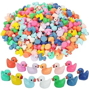 260PCS Mini Resin Ducks Bulk | Multicolor Mini Duck Figurines for Fairy Garden, Dollhouse, Aquarium, Plant Pots, Prank Game & DIY Miniature Decor
