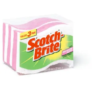 3M DD-3 Scotch Brite Delicate Duty Scrub Sponge, 3 Pack