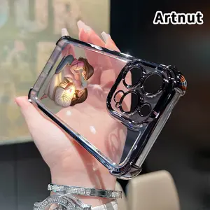 Four Corner Anti-Fall Jesus and little Girl Praying Pattern Phone Case for iPhone 17 16 Pro Max 15 Plus 14 13 12 11 Air E Shockproof Transparent Electroplated Protective Cover