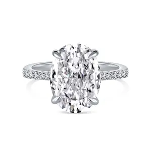 Radiant Dawn-925 Silver Oval Zircon Pavé Ring