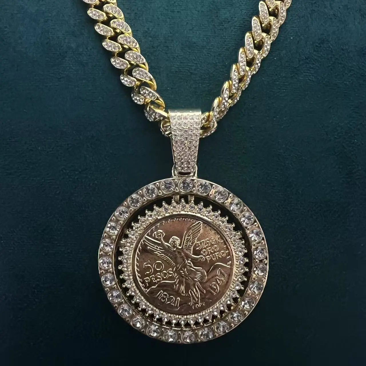 Golden Angel Pendant+20 inch Cuban Chain