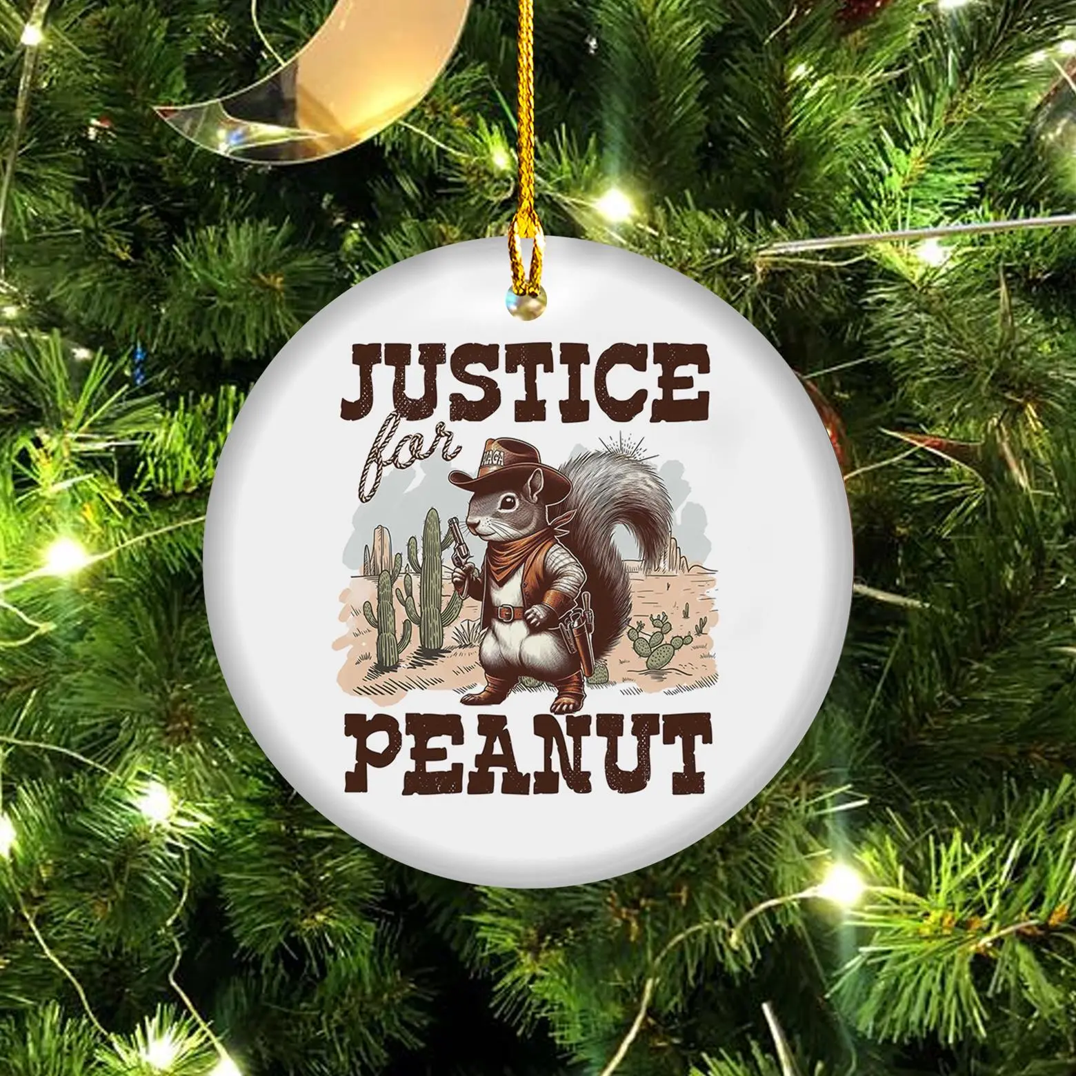 Justice for Peanut Trump Ornament, Peanut Squirrel, Christmas Ornament, Home Decor, Peanut the Squirrel, Christmas Decor, Hanging Ornament, Xmas Tree Ornament