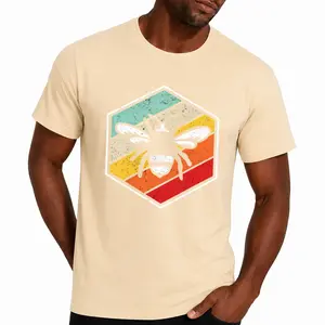Unisex Honey Bee Swarm Tee – 100% Cotton Short Sleeve with Bee & Honeycomb Design, Perfect for Nature Lovers and Everyday Wear