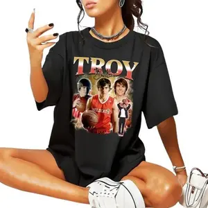Vintage Troy Bolton T-Shirts Zac Efron Inspired Tees for Men and Women Tshirt