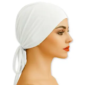 Ultra Grip Cap White - Non-Slip Hijab Undercap with Silicone Grip & Tie-Back for Daily Wear by Get A Grip Casual Basic For Muslim