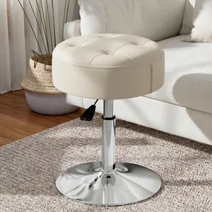 Vanity  For Makeup Room BathroomModern Adjustable Stool , Makeup  For Bedroom,, Round Ottoman Footstool Laptop Desk with Storage and Fan Big Tall Office Chair Height Standing Reversible L-Shaped