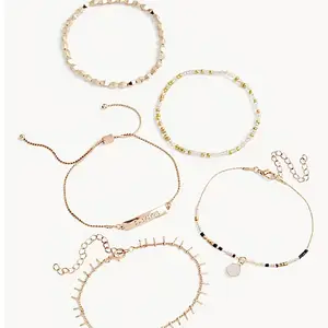 Beautiful 5 Piece Gold Survivor Bracelet Set| Fits All sizes Jewelry