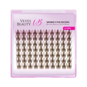 VEYESBEAUTY Manga Brown Cluster Lashes – Soft Brown Anime Volume Clusters, Lightweight & Reusable DIY Eyelash Extensions for Daily Makeup