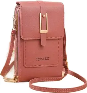 Touch Screen Crossbody Phone Bag For Women, Multi-Function Small Shoulder Bag With Card Slots, Mini Vertical Messenger Purse & Wallet