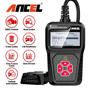 Ancel AS100 OBD2 Car Diagnostic Tool, Multilingual Code Reader, Automotive Engine Check Scanner with Erase Codes, Live Data, Freeze Frame & Vehicle Info