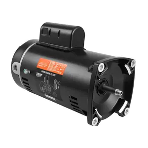 1 HP Pool Pump Motor, 56Y Frame, Dual Voltage 115V(9A)/230V(4.5A), 3450 RPM, 60 Hz, 1.25 Service Factor, 90 μF / 250V Capacitor, CCW Rotation, Square Flange, Replacement Motor, For Above-Ground Pool Pumps, Durable Construction