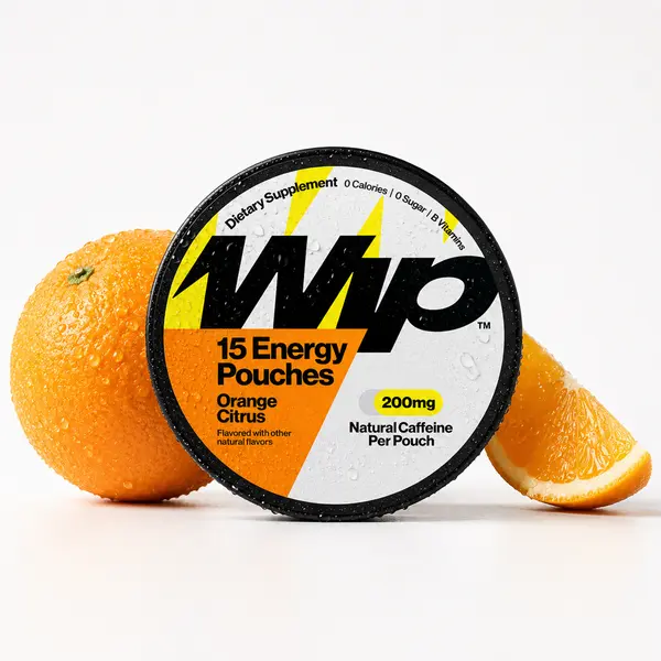 WIP Energy Pouches - Orange Citrus - 15 Count - Caffeine - Nicotine-Free
