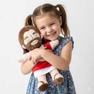 Soothing Breathing Jesus Plush - Musical Sleep Companion with Lights & Sound (Jesus Peluche R)