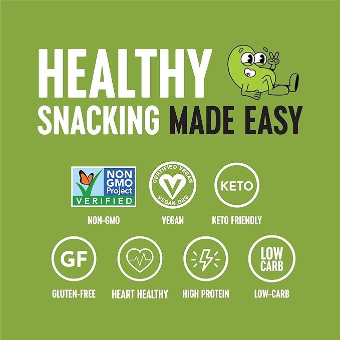 The Only Bean - Crunchy Roasted Edamame Beans (Wasabi Soy Sauce) - Keto Snack, High Protein, Healthy Snacks, Low Carb, High Fiber, Gluten-Free & Vegan (4.0oz) (3 Pack)