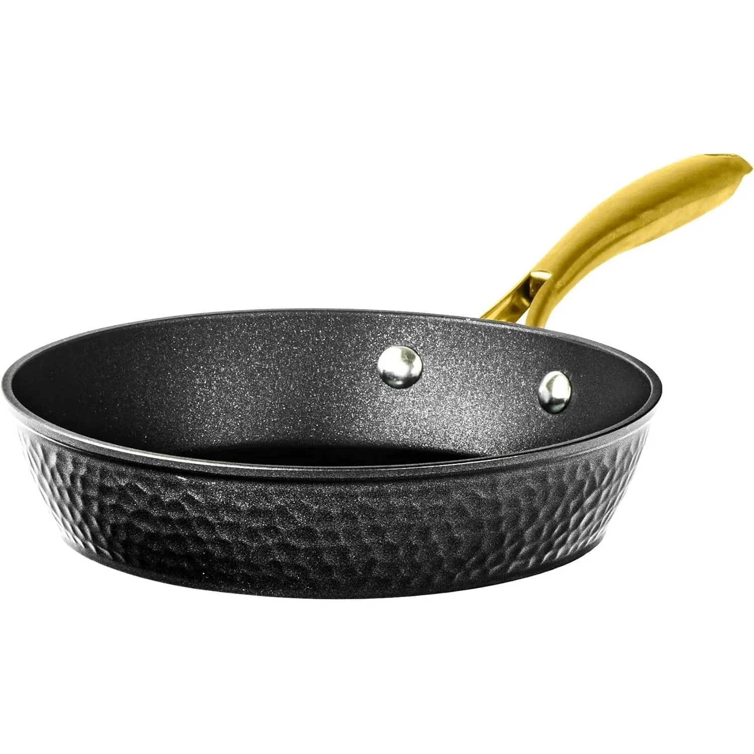 Granitestone Charleston Nonstick Frying Pan 12" inch Skillet Cooking Pan Induction Cookware Deep Fry Oven Safe Hammered, Black