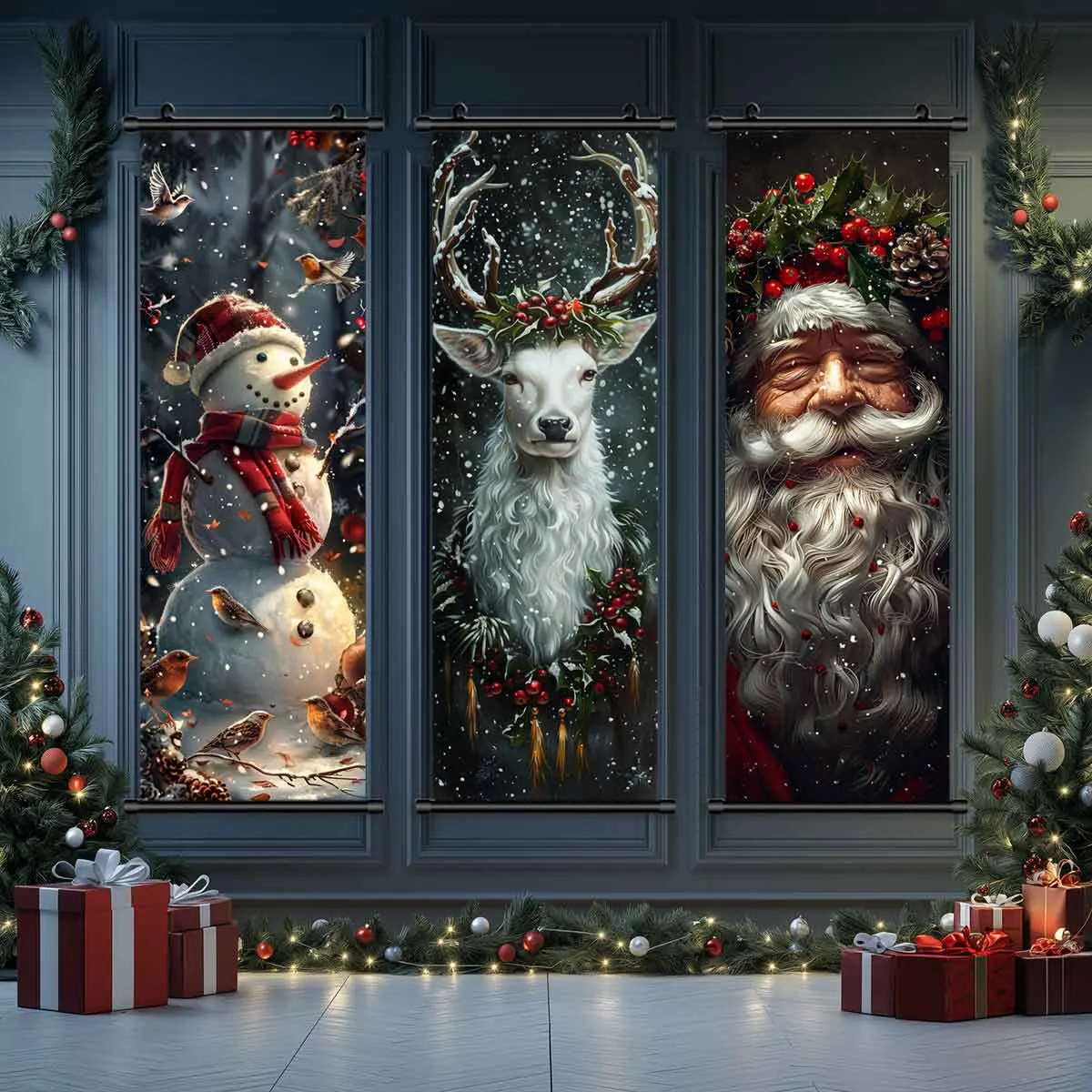3-Piece Christmas Wall Art Set, Cute Snowman & Santa Claus Posters, Modern Home Decor, Waterproof HD Prints, Unframed Art Print, Gift Box Included 3-Piece Christmas Wall Art Set, Cute Snowman & Santa Claus Posters, Modern Home Decor, Waterproof HD Prints, Unframed Art Print, Gift Box Included