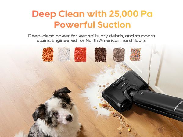 [New Launch] DREAME Aero Wet Dry Vacuum Cleaner, All-in-ONE Vacuum Mop for Wet & Dry Messes, 0 Hair Residue Great for Pet Owners, One-Press Self-Clean, 180° Lie Flat, 35mins Runtime for Hard Floor Cleaning