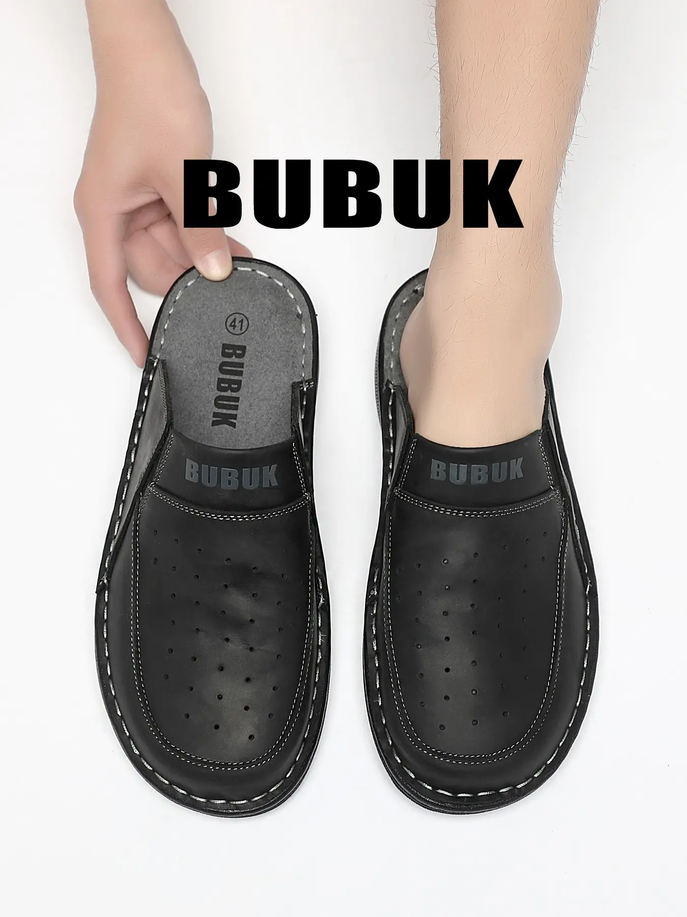 BUBUK Men's Hand-Stitched Leather Sport, Summer Travel Footwear, Breathable Material Comfort, Fashionable Design, High-Quality Full-Grain Leather, Perfect for Daily Wear