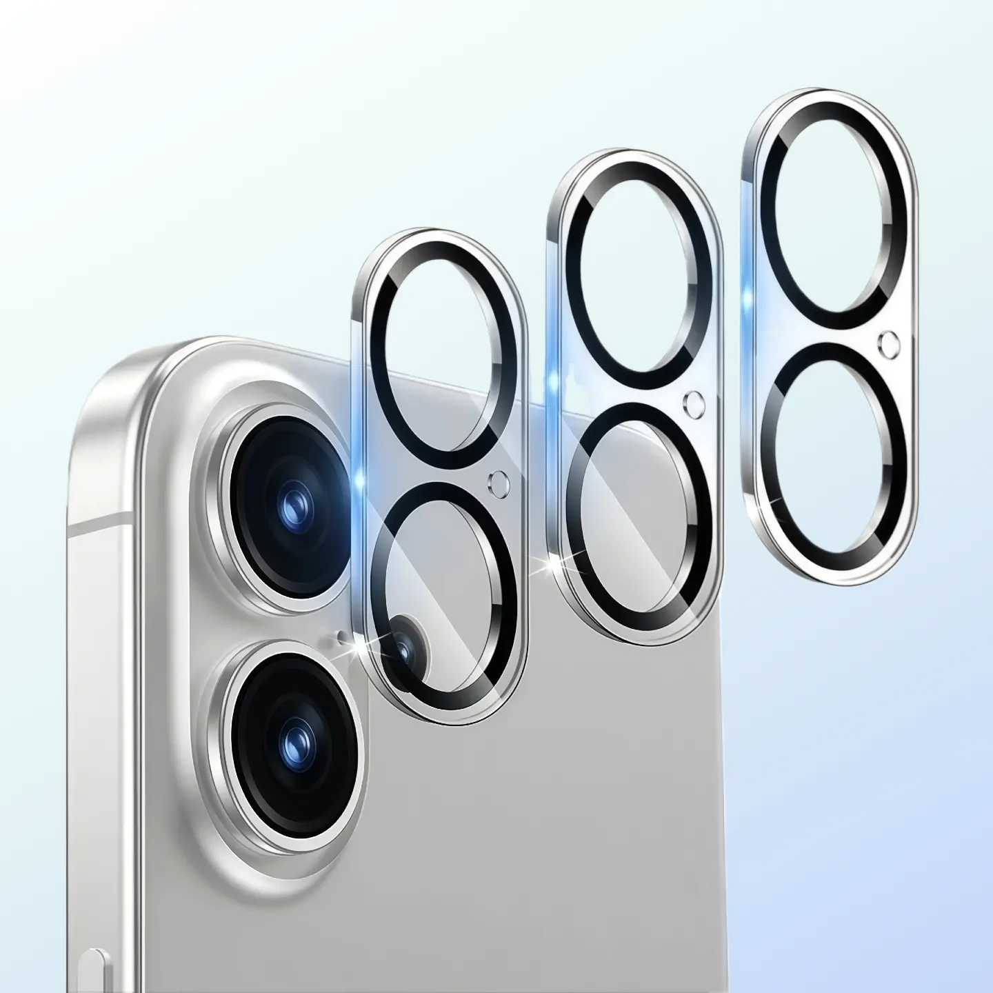 3-Pack Tempered Glass Protective Camera Lens Protector for Apple iPhone Series 17-11, HD Clear Full Coverage Durable Anti-Drop Protection Phone Lens Film, Easy Install, Accessories, Phone Accessory, Smartphone
