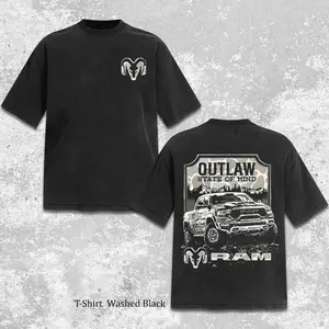 Retro Ram Truck Outlaw State Of Mind Breakout Vintage Men's Short Sleeve Cotton, Ram Truck Off-Road Apparel, Ram Classic Pickup Tee, Square Up Retro Shirt, Automotive Clothing Menwear, Old School Pickup Graphic Tee, Pickup Truck Lover Gift