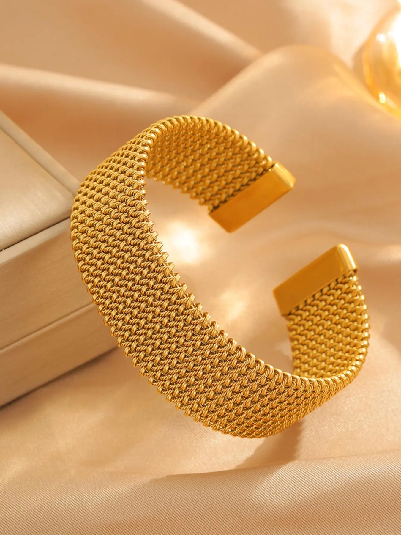 Vintage Stainless Steel Mesh Bracelet, Fashionable Jewelry for Men & Women, Trendy All-match & Exquisite Jewelry for Birthday Gift, Elegant Minimalist Bangle, High Quality Bracelet, Fashionable Bangles