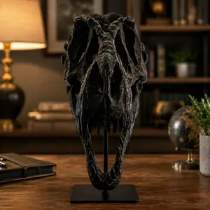 Dinosaur Statue - Indoor/Outdoor Decor, Animal Figurine, Collectible Figurine, Desktop Statue | Weatherproof Resin T-Rex Skeleton Replicat Handmade Realistic Bone Texture, No Power Needed!