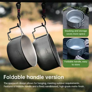 Titanium Alloy Camping Pot - Lightweight Collapsible Outdoor Cooking Pot