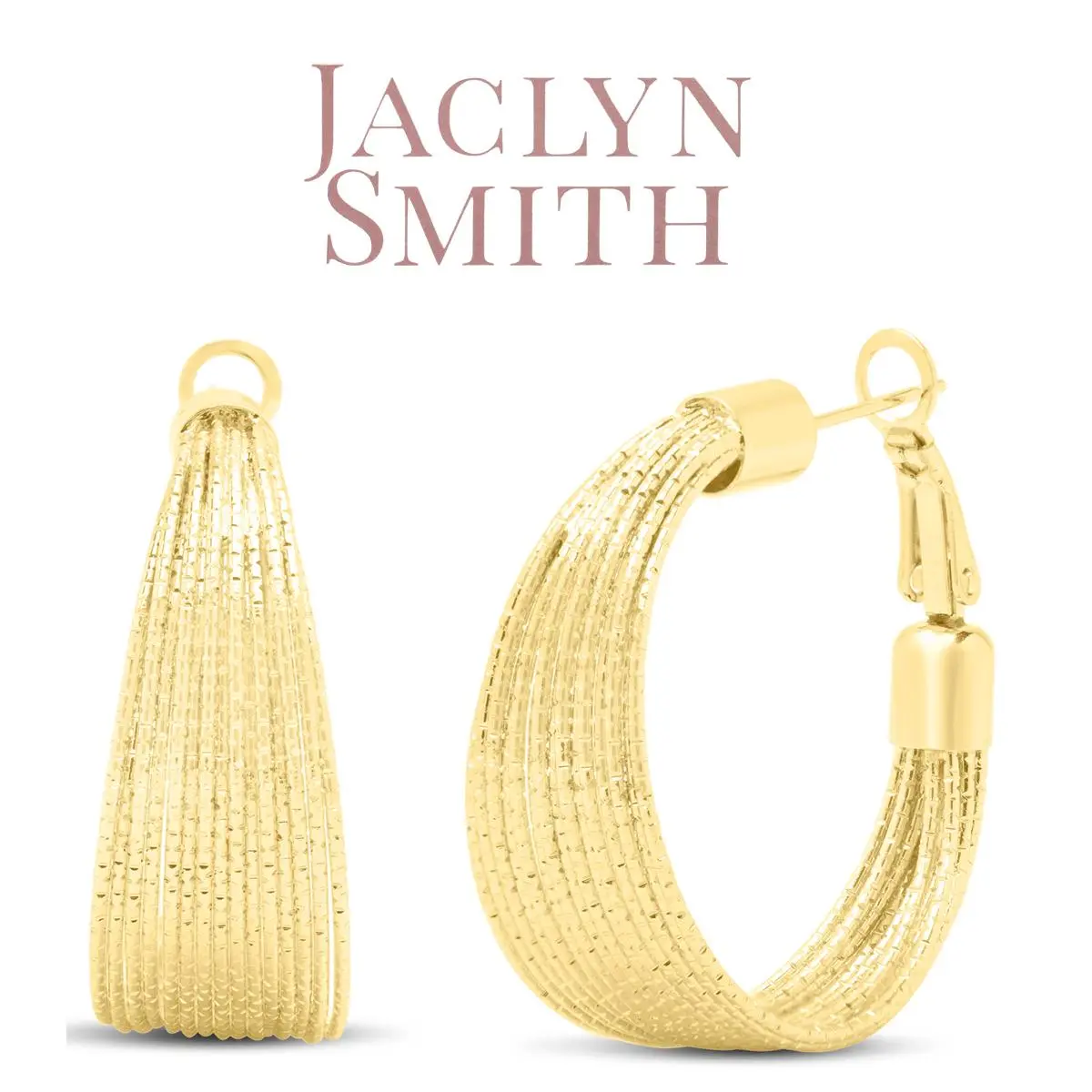 Jaclyn Smith Luminescent Hoop Earrings In Gold
