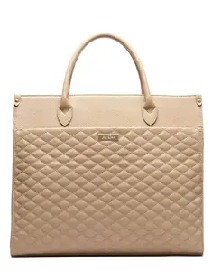 LULI BEBÉ Monaco Tote Bag – Latte Brown | Vegan Leather Diaper Bag Purse with Stroller Straps, Changing Pad & Shoulder Strap | Elegant Crossbody Tote for Women with 8 Spacious Compartments