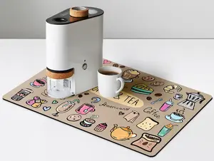 Fun Coffee Machine Mat-Espresso Tray for Coffee Bar under Coffee Pot Mat, Coffee Maker Mat for Countertop, Dish Drying Mat, Coffee Mat, Absorbent Mat, Kitchen Counter Drying Pad Golener