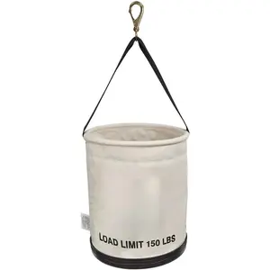 5109SLR Canvas Bucket, All-Purpose Tool Bucket with Plastic Bottom with Drain Holes, Load Rated Up to 150-Pounds