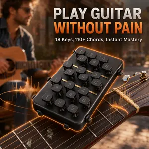 Portable guitar chord trainer | Folk guitar chord trainer | Beginner guitar learning aid | Built-in chord diagrams | Chord practice aid for absolute beginners