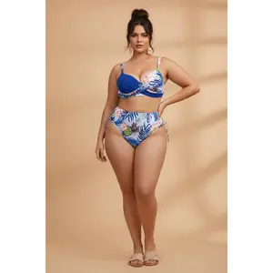 Sexy Full Body Print Knit Bikini