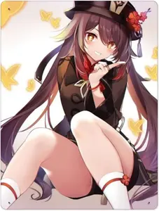 Genshin Impact Hutao Game Wall Art Painting, Game And Anime Iron Prints for Home Decorations