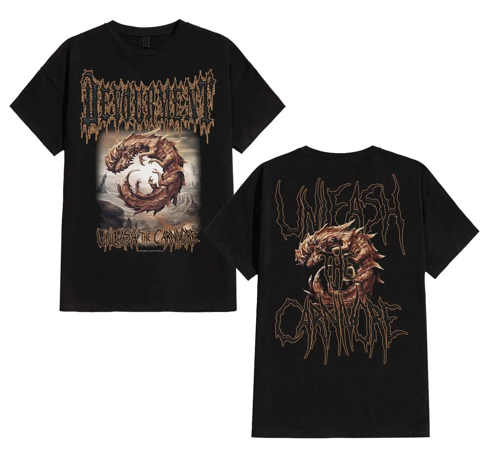 2 Sides Devourment Unleash The Carnivore T-shirt - Devourment Band Tee - Devourment T-shirt, Devourment Band Merch, Death metal band shirt Reprint T-Shirt, Gift For Fan