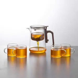 Flip-Top Magnetic Tea Pot, New Separated Water & Tea Design, One-Touch Filter, Home Use, Ca Prop 65 Compliant, No Ca Prop 65 Re